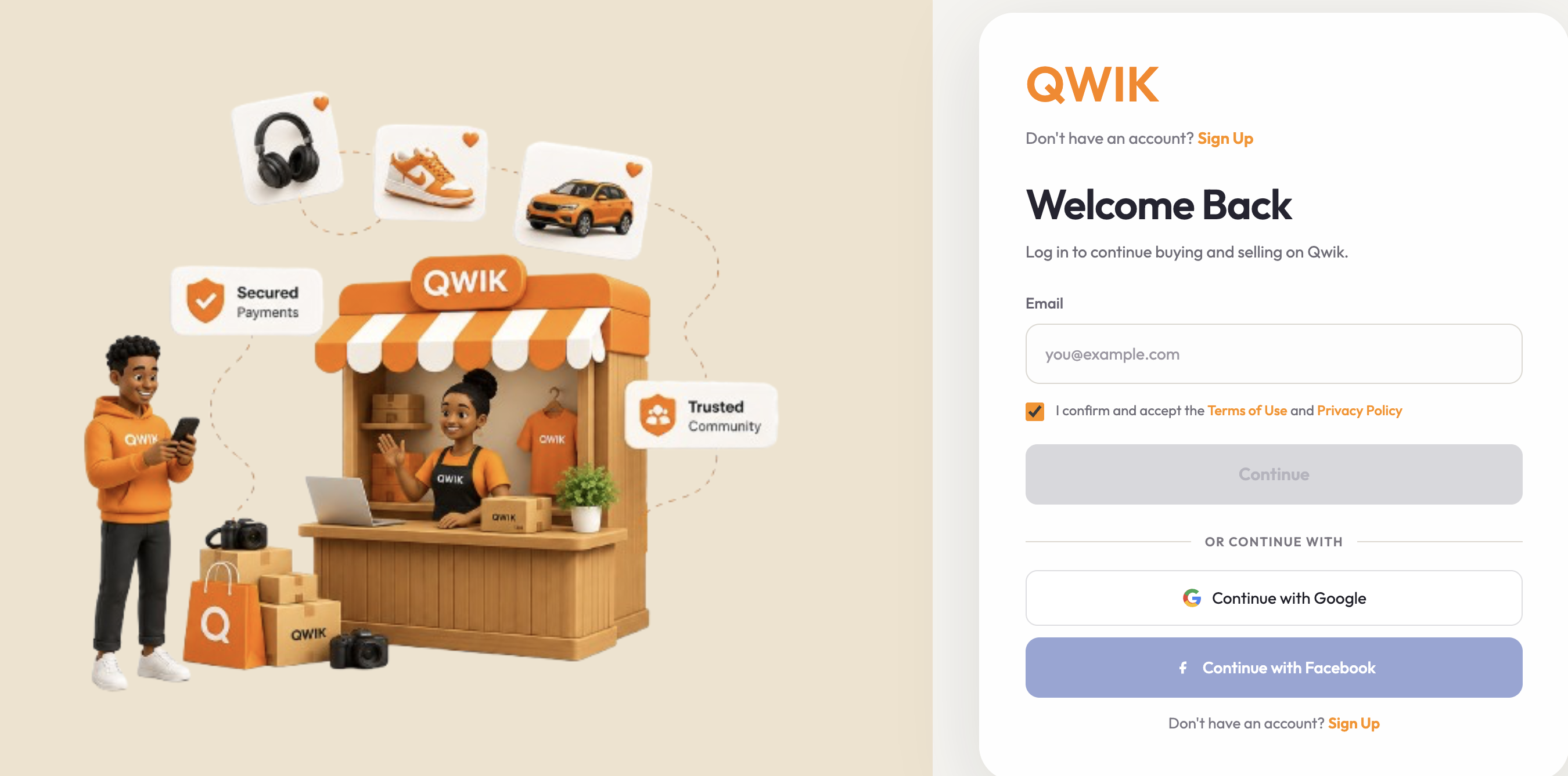 Qwik Marketplace project screenshot